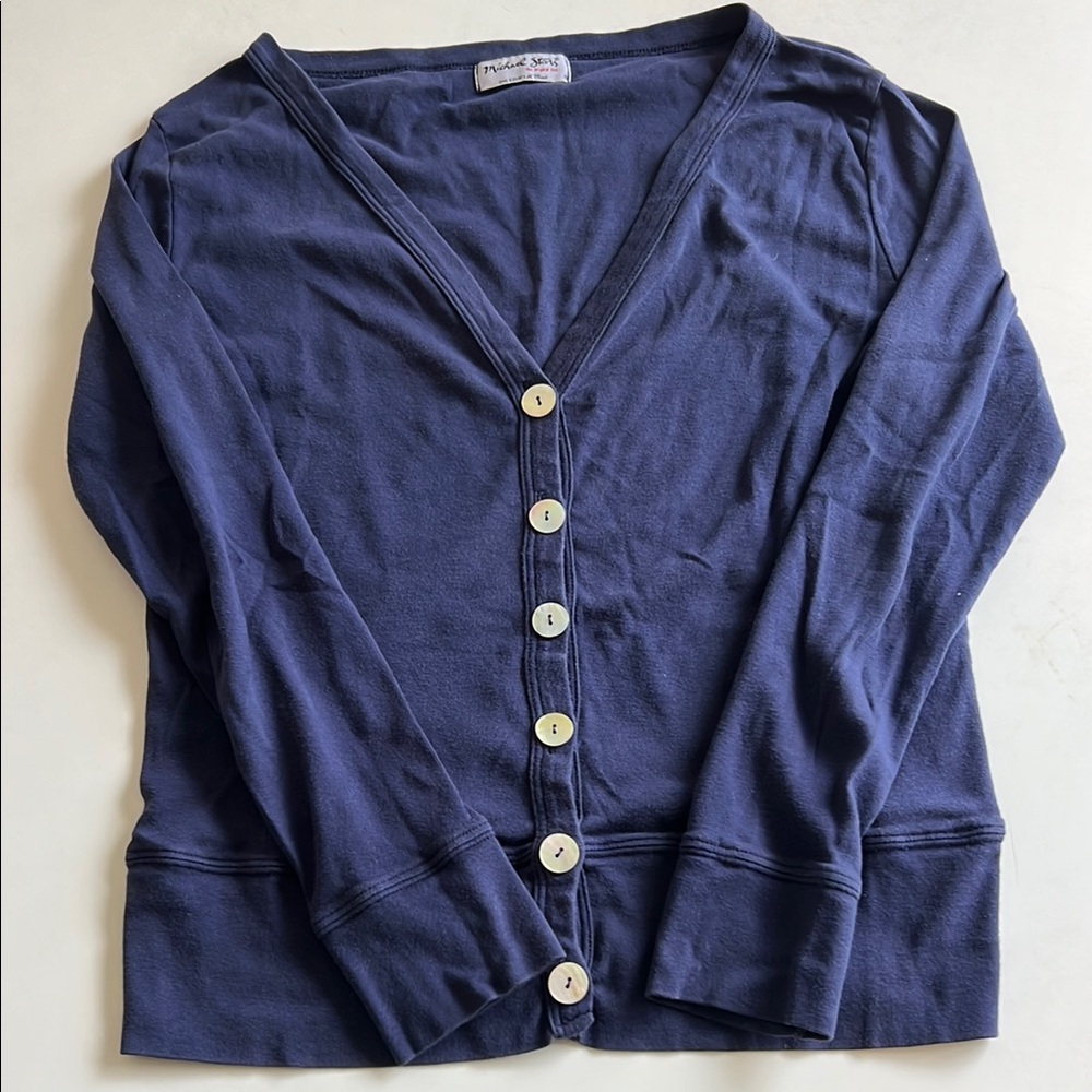 Michael Stars Blue Cotton Cardigan